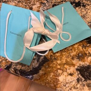 Tiffany & Co. Signature Blue Gift Boxes (2) with their corresponding gift bags